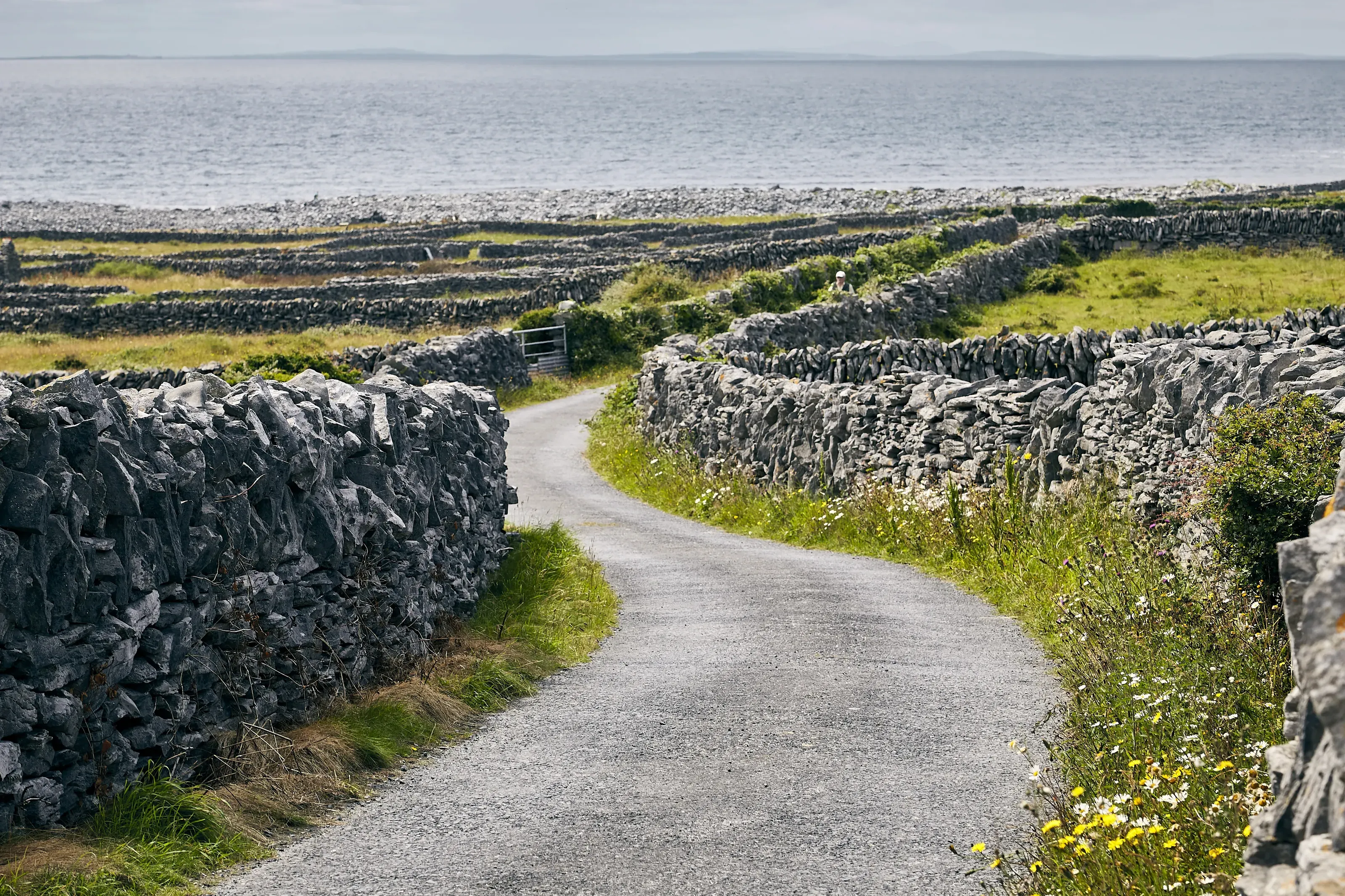 A quiet stone-walled lane on Inisheer, Ireland